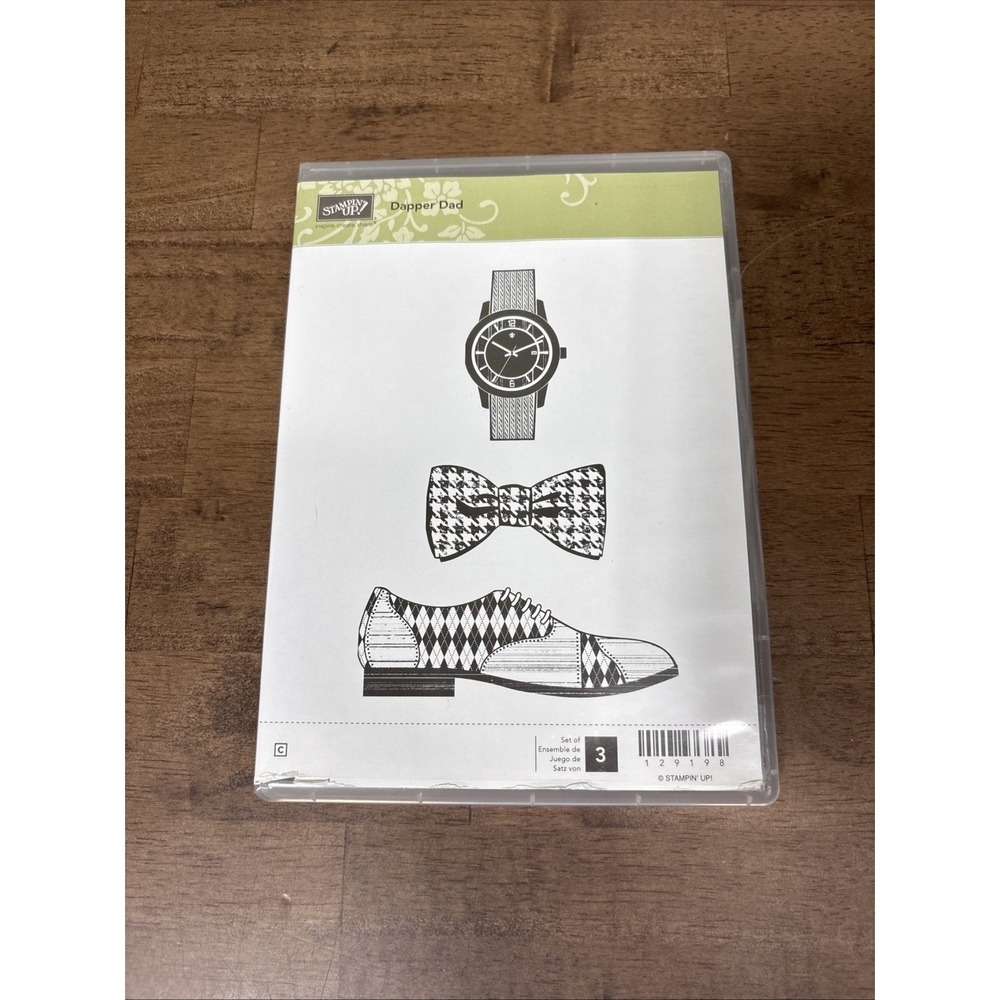 Stampin' Up! Dapper Dad Stamp Set #129198 Set of 3 Cling Masculine